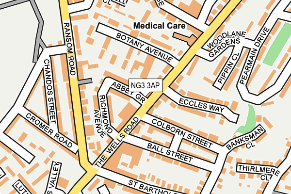 NG3 3AP map - OS OpenMap – Local (Ordnance Survey)