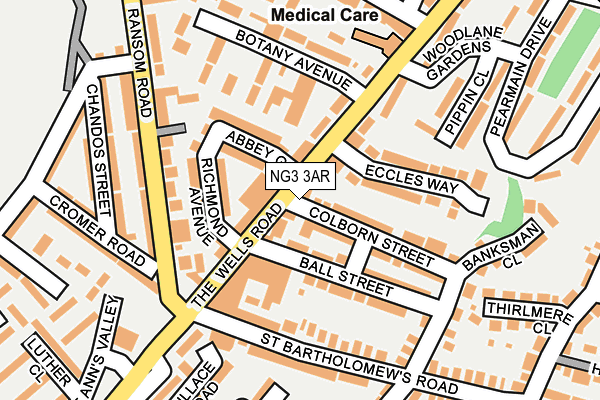 NG3 3AR map - OS OpenMap – Local (Ordnance Survey)