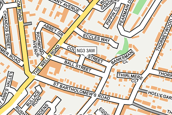 NG3 3AW map - OS OpenMap – Local (Ordnance Survey)