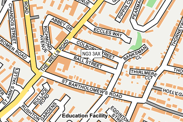 NG3 3AX map - OS OpenMap – Local (Ordnance Survey)