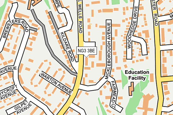 NG3 3BE map - OS OpenMap – Local (Ordnance Survey)