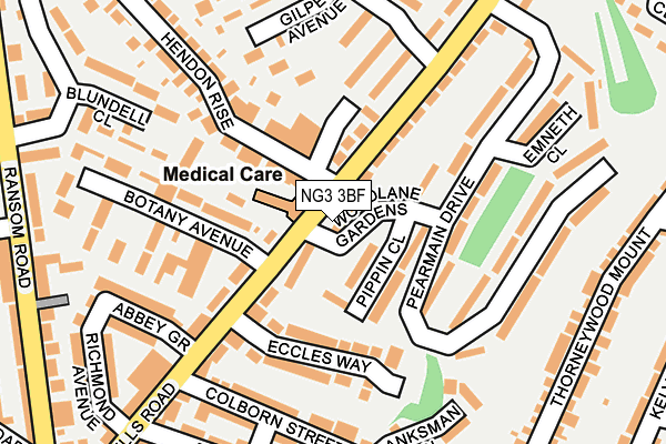 NG3 3BF map - OS OpenMap – Local (Ordnance Survey)