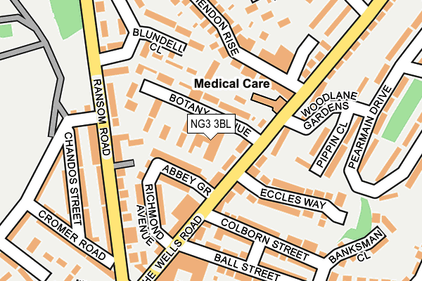 NG3 3BL map - OS OpenMap – Local (Ordnance Survey)