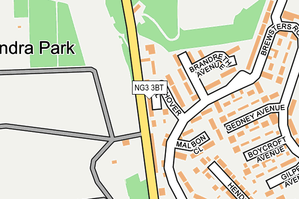 NG3 3BT map - OS OpenMap – Local (Ordnance Survey)