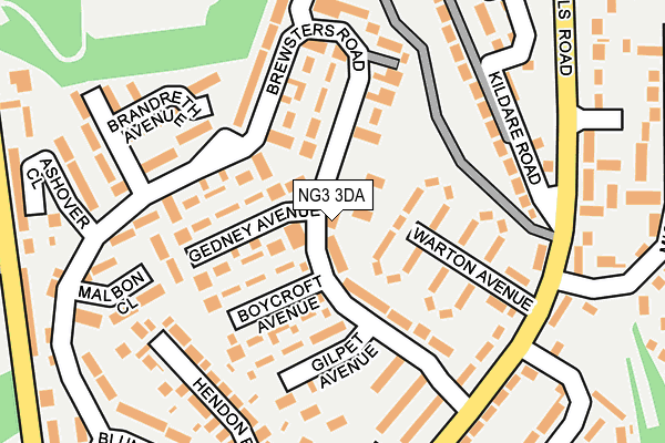 NG3 3DA map - OS OpenMap – Local (Ordnance Survey)