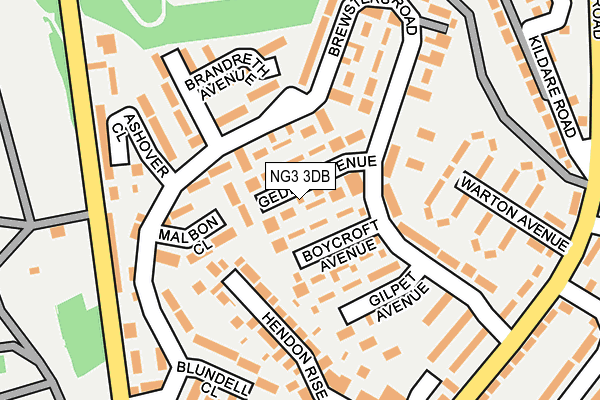 NG3 3DB map - OS OpenMap – Local (Ordnance Survey)