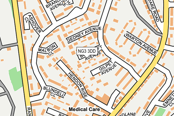 NG3 3DD map - OS OpenMap – Local (Ordnance Survey)