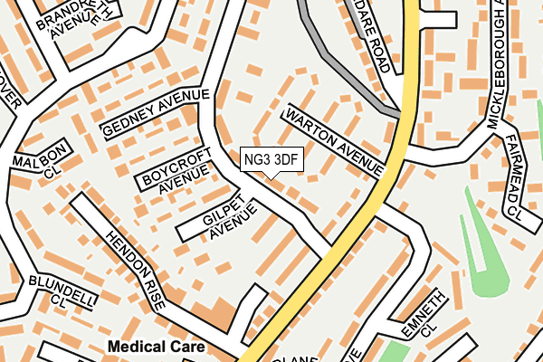 NG3 3DF map - OS OpenMap – Local (Ordnance Survey)