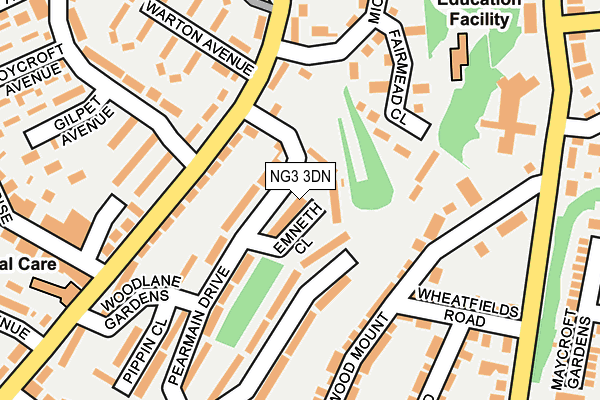 NG3 3DN map - OS OpenMap – Local (Ordnance Survey)