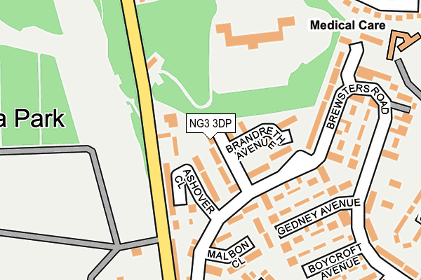 NG3 3DP map - OS OpenMap – Local (Ordnance Survey)