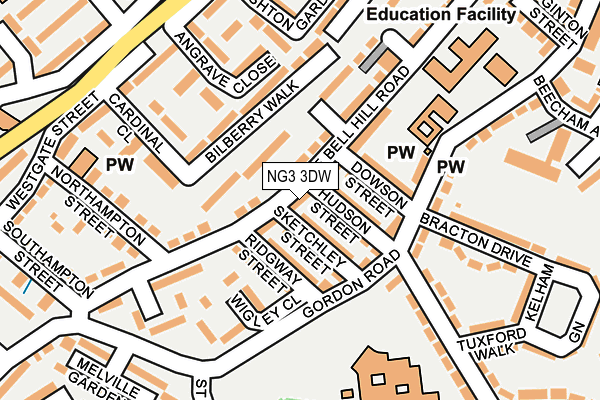 NG3 3DW map - OS OpenMap – Local (Ordnance Survey)