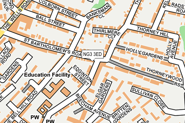 NG3 3ED map - OS OpenMap – Local (Ordnance Survey)