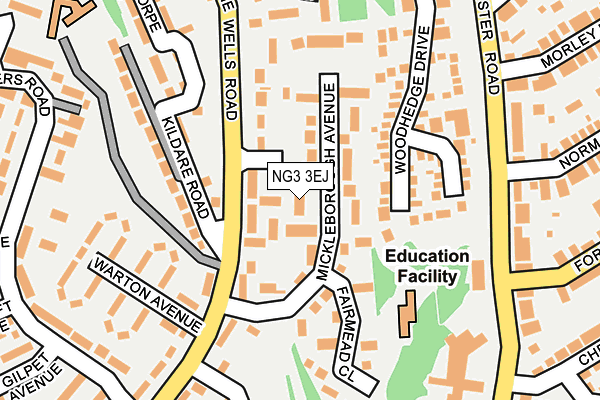 NG3 3EJ map - OS OpenMap – Local (Ordnance Survey)