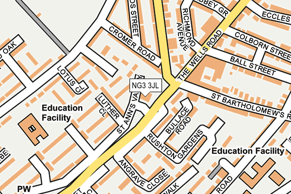 NG3 3JL map - OS OpenMap – Local (Ordnance Survey)