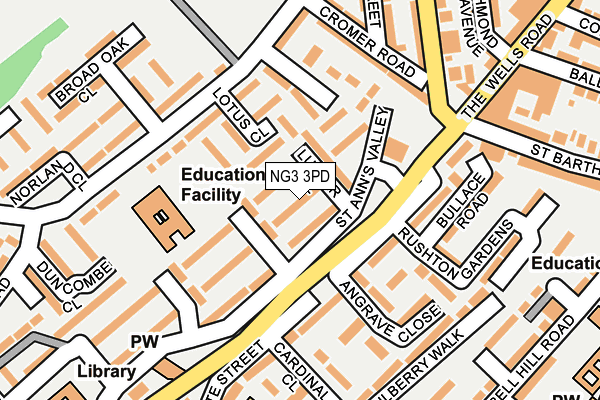 NG3 3PD map - OS OpenMap – Local (Ordnance Survey)