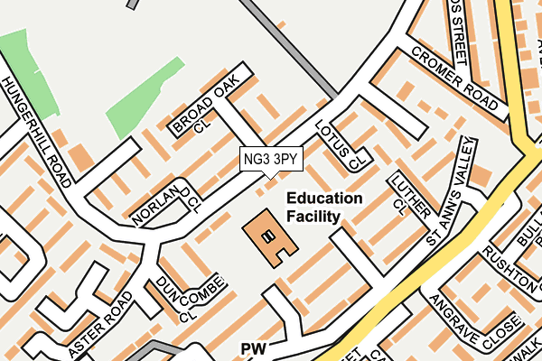 NG3 3PY map - OS OpenMap – Local (Ordnance Survey)