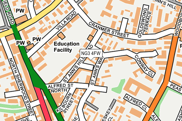 NG3 4FW map - OS OpenMap – Local (Ordnance Survey)