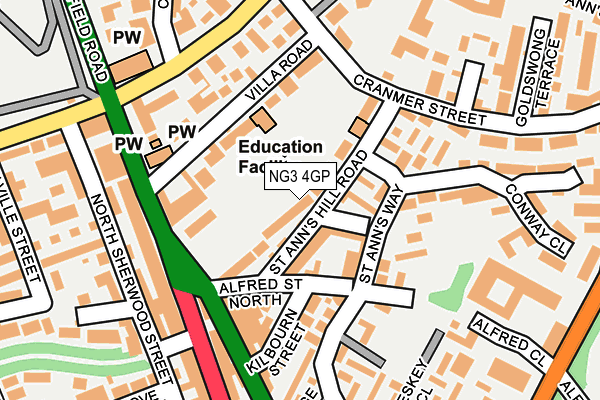 NG3 4GP map - OS OpenMap – Local (Ordnance Survey)