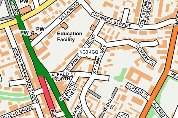 NG3 4GQ map - OS OpenMap – Local (Ordnance Survey)