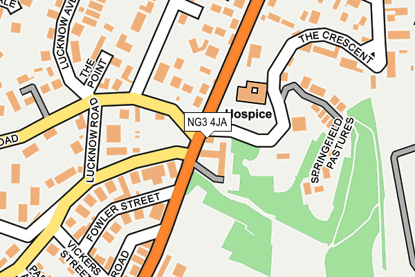 NG3 4JA map - OS OpenMap – Local (Ordnance Survey)