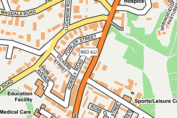 NG3 4JJ map - OS OpenMap – Local (Ordnance Survey)