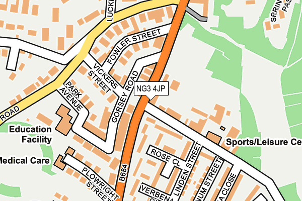 NG3 4JP map - OS OpenMap – Local (Ordnance Survey)