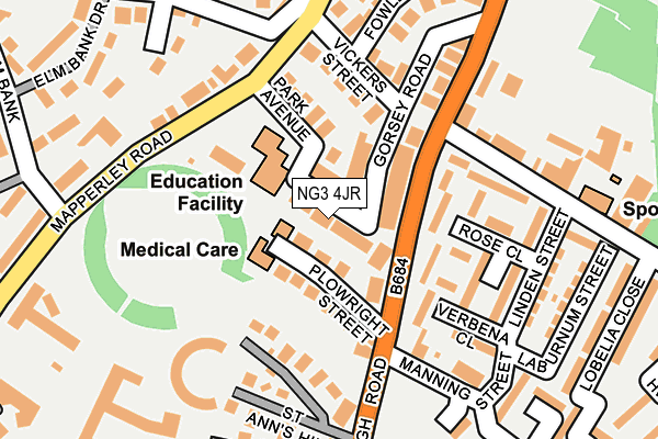 NG3 4JR map - OS OpenMap – Local (Ordnance Survey)