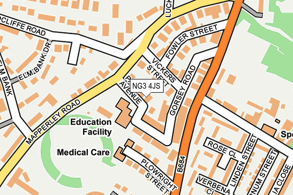 NG3 4JS map - OS OpenMap – Local (Ordnance Survey)