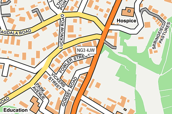 NG3 4JW map - OS OpenMap – Local (Ordnance Survey)