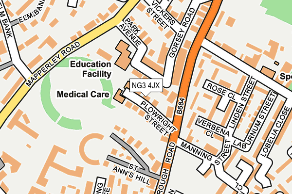 NG3 4JX map - OS OpenMap – Local (Ordnance Survey)