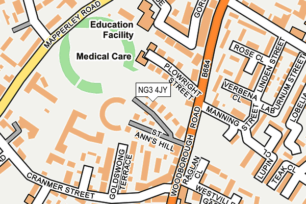 NG3 4JY map - OS OpenMap – Local (Ordnance Survey)