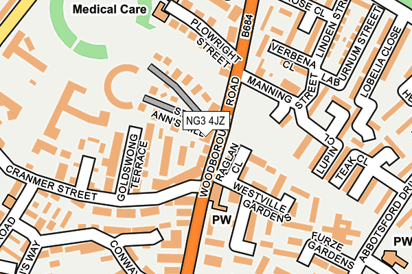 NG3 4JZ map - OS OpenMap – Local (Ordnance Survey)