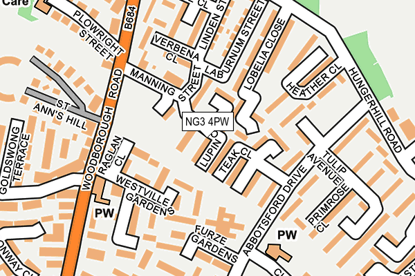 NG3 4PW map - OS OpenMap – Local (Ordnance Survey)