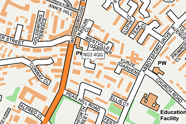 NG3 4QG map - OS OpenMap – Local (Ordnance Survey)