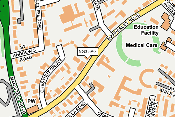 NG3 5AG map - OS OpenMap – Local (Ordnance Survey)