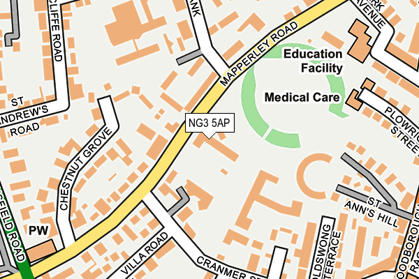 NG3 5AP map - OS OpenMap – Local (Ordnance Survey)