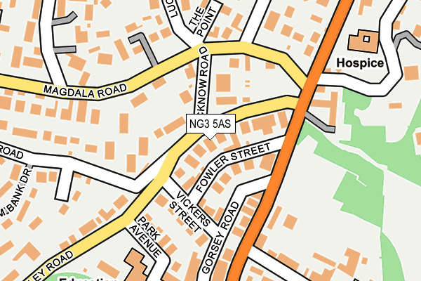 NG3 5AS map - OS OpenMap – Local (Ordnance Survey)