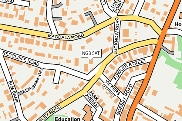 NG3 5AT map - OS OpenMap – Local (Ordnance Survey)