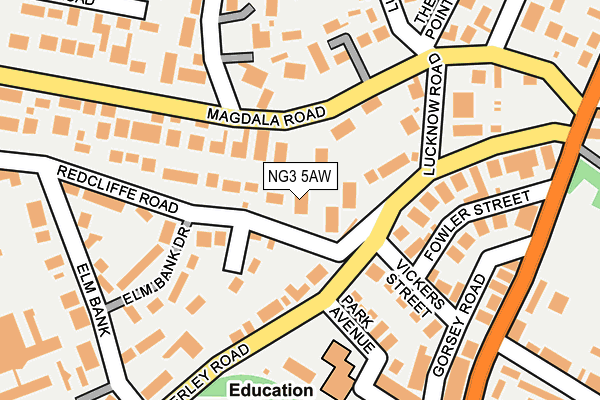 NG3 5AW map - OS OpenMap – Local (Ordnance Survey)