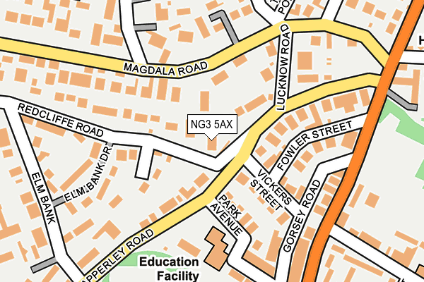 NG3 5AX map - OS OpenMap – Local (Ordnance Survey)