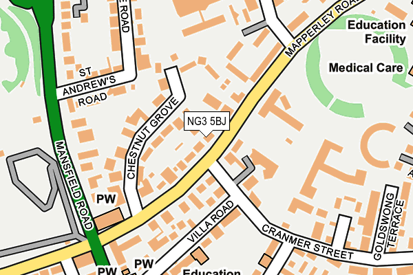 NG3 5BJ map - OS OpenMap – Local (Ordnance Survey)