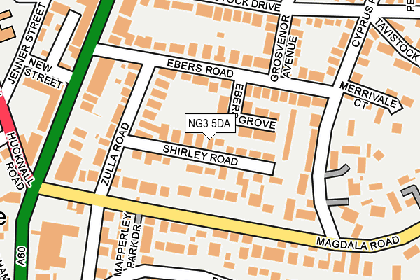 NG3 5DA map - OS OpenMap – Local (Ordnance Survey)