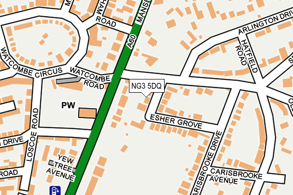 NG3 5DQ map - OS OpenMap – Local (Ordnance Survey)