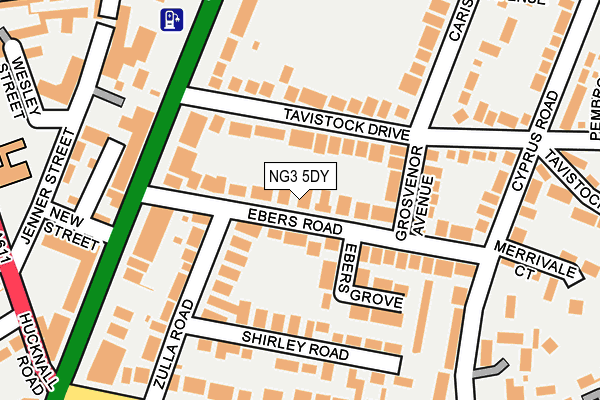 NG3 5DY map - OS OpenMap – Local (Ordnance Survey)