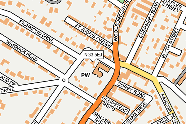 NG3 5EJ map - OS OpenMap – Local (Ordnance Survey)