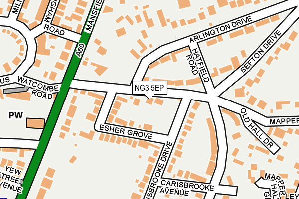 NG3 5EP map - OS OpenMap – Local (Ordnance Survey)