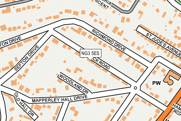NG3 5ES map - OS OpenMap – Local (Ordnance Survey)