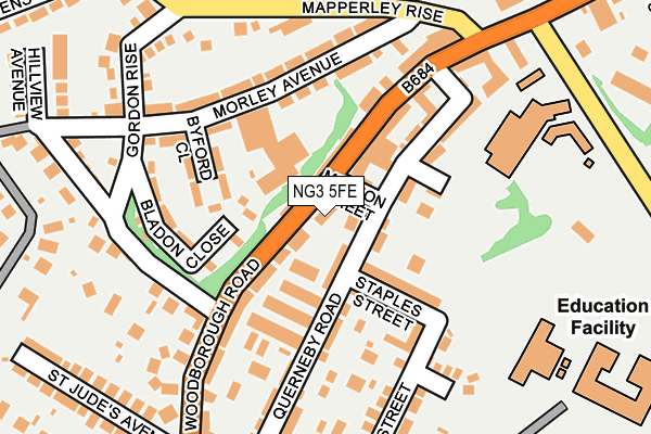 NG3 5FE map - OS OpenMap – Local (Ordnance Survey)