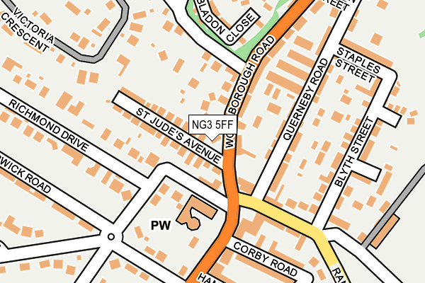 NG3 5FF map - OS OpenMap – Local (Ordnance Survey)