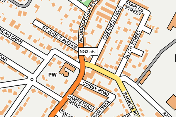 NG3 5FJ map - OS OpenMap – Local (Ordnance Survey)